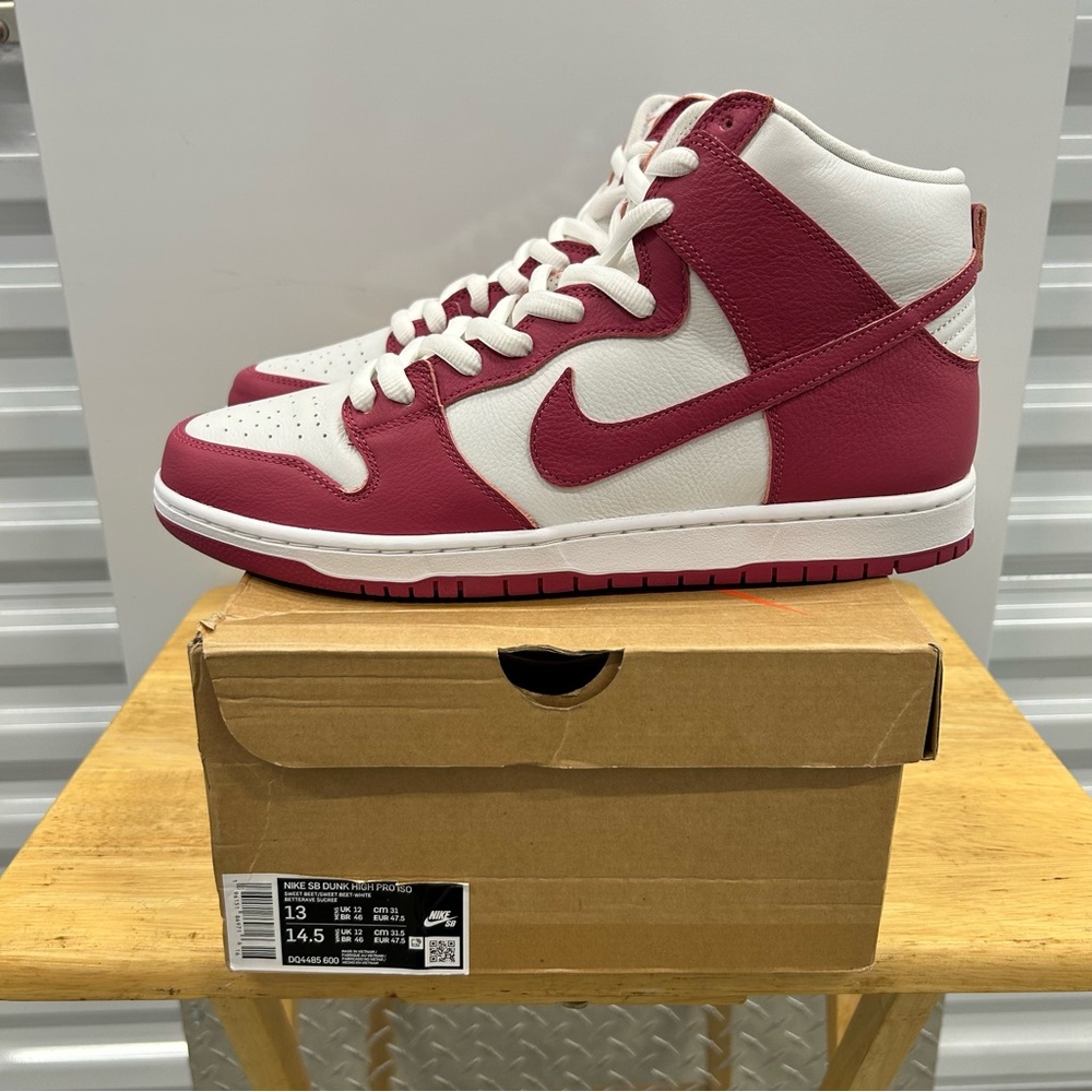 Nike SB Dunk High Pro ISO Orange Label Sweet Beet Sz 13 DQ4485-600 Mens New - Picture 6 of 10
